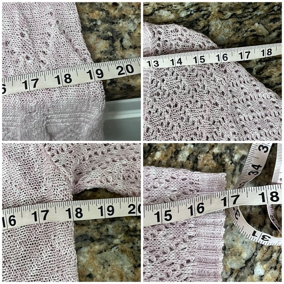 Two One Two 212 New York Open Knit Cardigan Crochet Boho Pink Hippie Beach XL - Picture 6 of 9